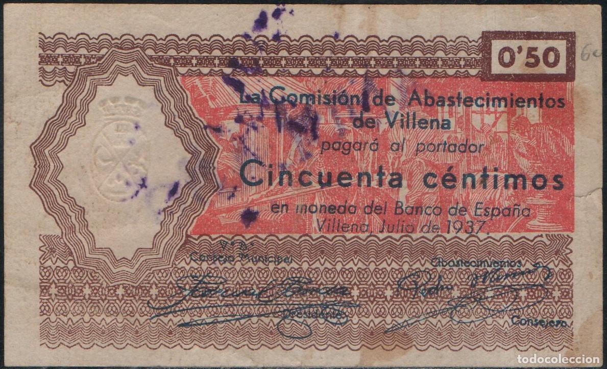 Billetes locales: Billete local Villena 25 cts