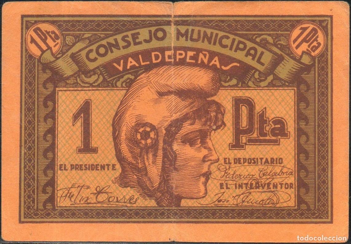Billetes locales: Billete local Valdepe&ntilde;as 1 peseta