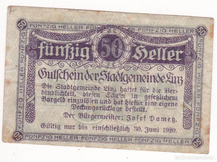 Billetes locales: F6-40- Billete Local 50 Heller 1920