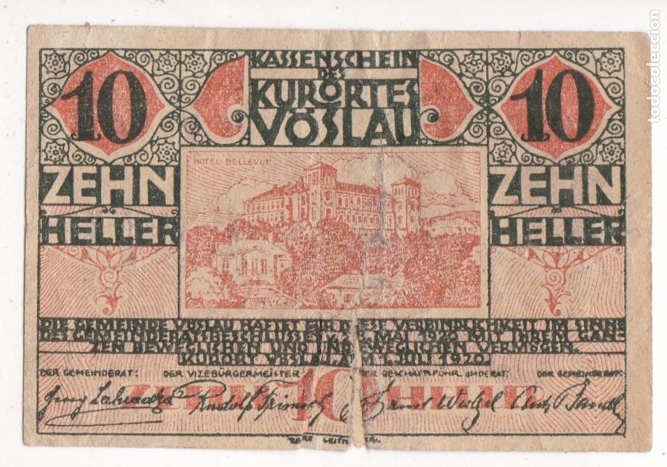 Billetes locales: F6-41- Billete Local 10 Heller 1920