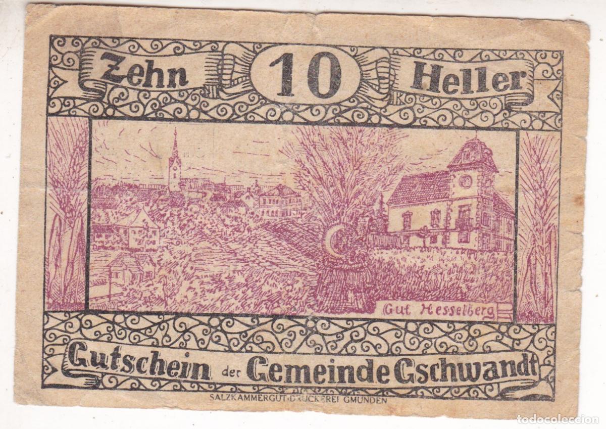 Billetes locales: F6-43- Billete Local 10 Heller 1920