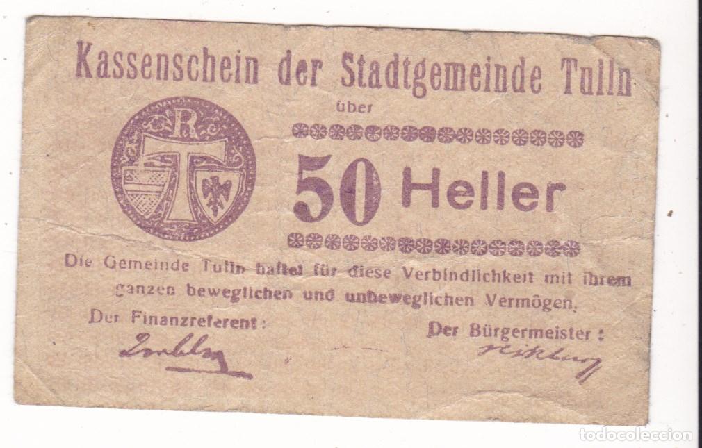 Billetes locales: F6-44- Billete Local 50 Heller 1920