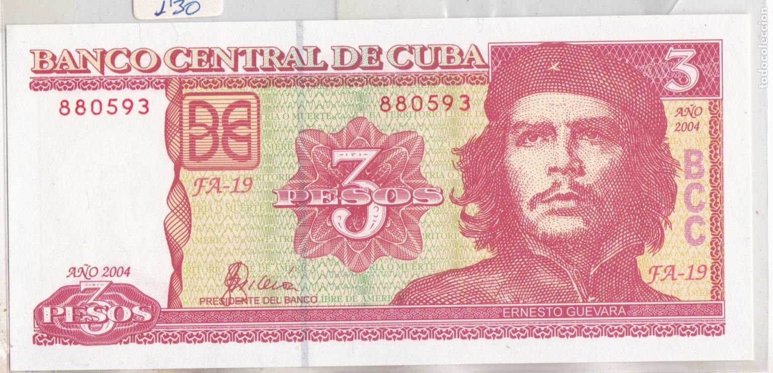 Billetes locales: F6-49- Billete 3 Pesos CUBA . Sin Circular