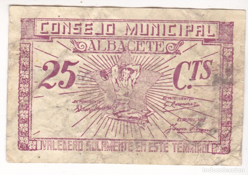 Billetes locales: F6-59- Billete Local 25 Cts ALBACETE