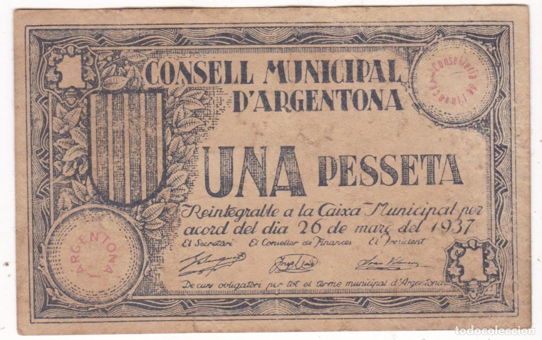 Billetes locales: F6-60- Billete Local 1 Pesseta ArGENTONA