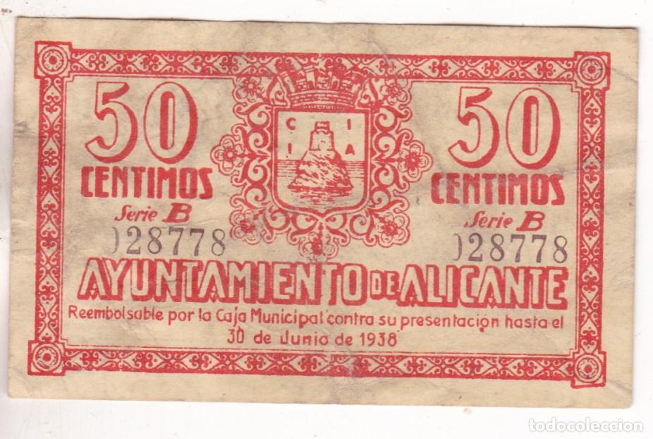 Billetes locales: F6-62- Billete Local 50 Cts ALICANTE 1938