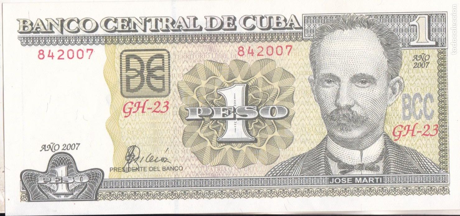 Billetes locales: F6-65- Billete 1 Peso CUBA . Sin Circular