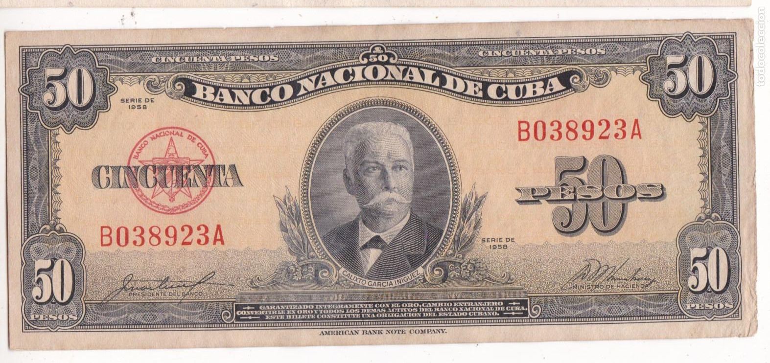 Billetes locales: F6-66- Billete 50 Pesos CUBA .