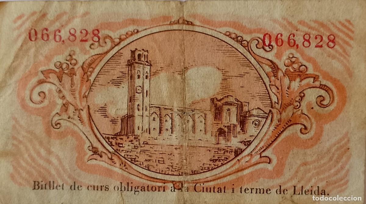 Billetes locales: BILLETE LOCAL DE 25 CENTIMOS DE LLEIDA - Foto 2