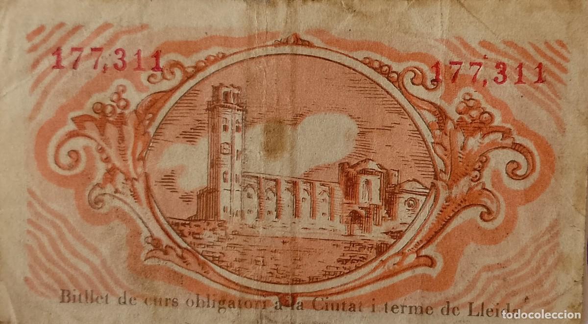 Billetes locales: BILLETE LOCAL DE 25 CENTIMOS DE LLEIDA - Foto 2