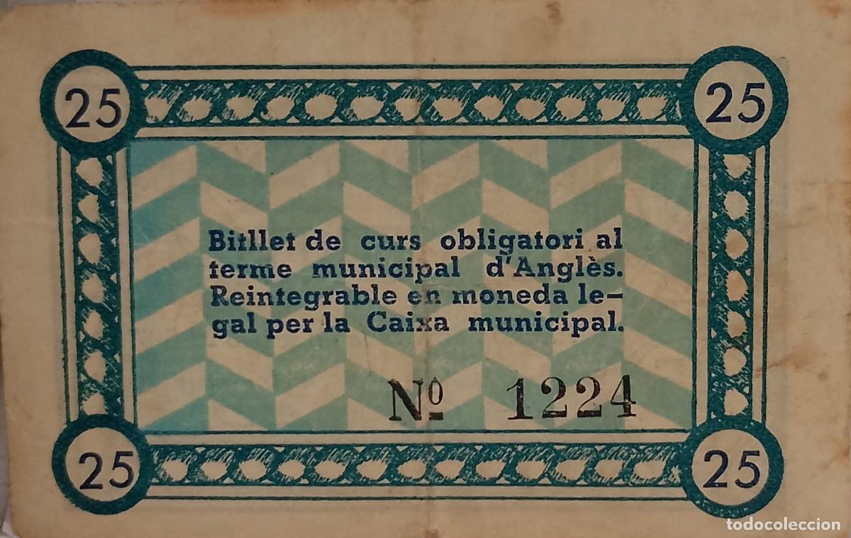Billetes locales: BILLETE LOCAL DE 25 CENTIMOS ANGLES - Foto 2