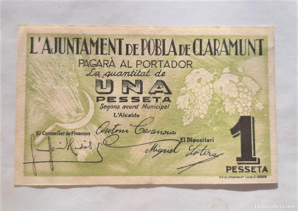 Billetes locales: BILLETE LOCAL AJUNTAMENT D'EL BRUCH 1 PESETA AT-541 T-631