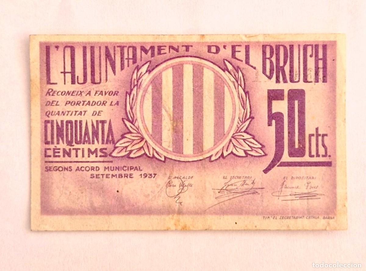 Billetes locales: BILLETE LOCAL AJUNTAMENT D'EL BRUCH 50 CENTIMS AT-542 T-632