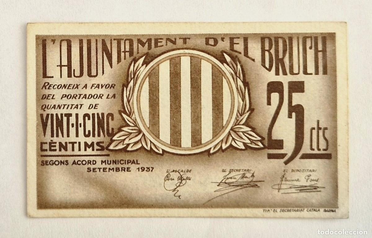 Billetes locales: BILLETE LOCAL AJUNTAMENT D'EL BRUCH 25 CENTIMS AT-543 T-633 EBC
