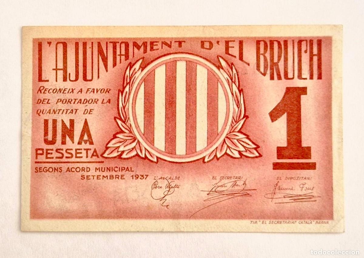 Billetes locales: BILLETE LOCAL AJUNTAMENT D'EL BRUCH 1 PESETA AT-541 T-631