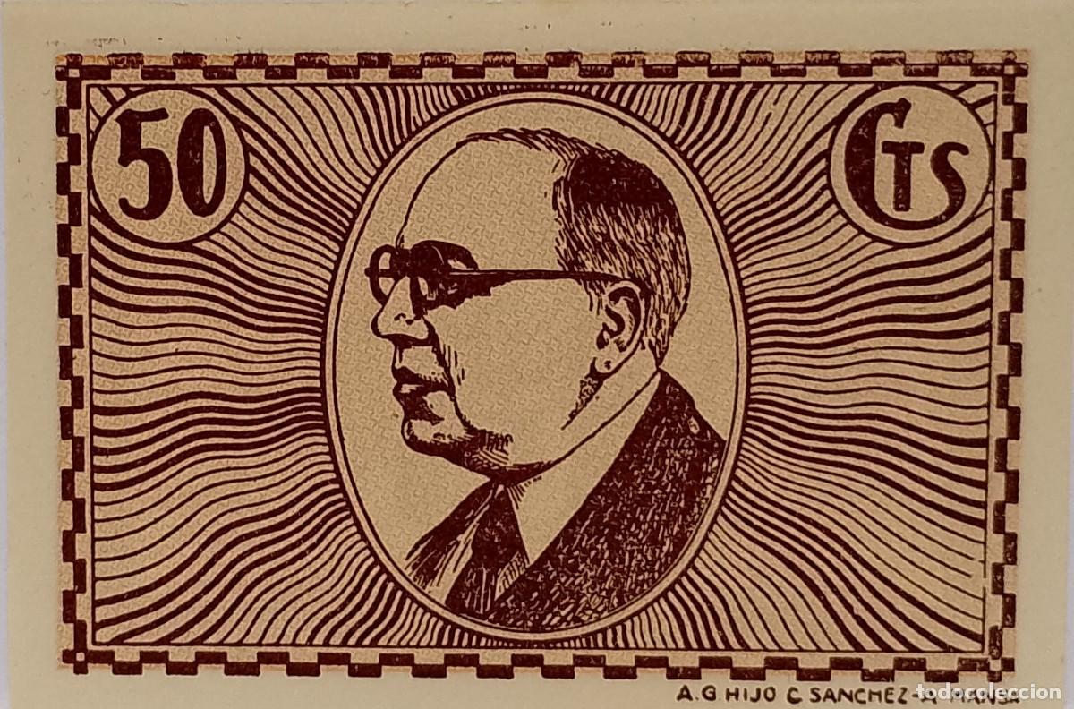 Billetes locales: BILLETE LOCAL DE 50 CENTIMOS VILLEFRANCA DE LOS CABALLEROS 1937 GUERRA CIVIL