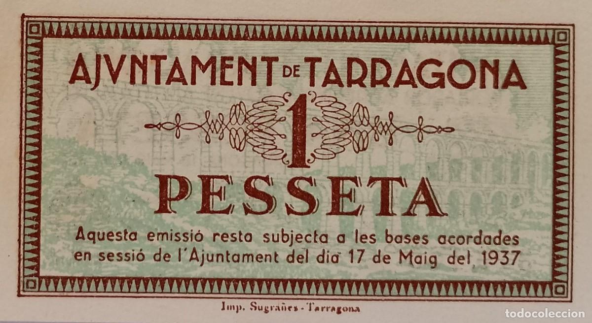 Billetes locales: BILLETE LOCAL DE 1 PESETA TARRAGONA 1937 GUERRA CIVIL