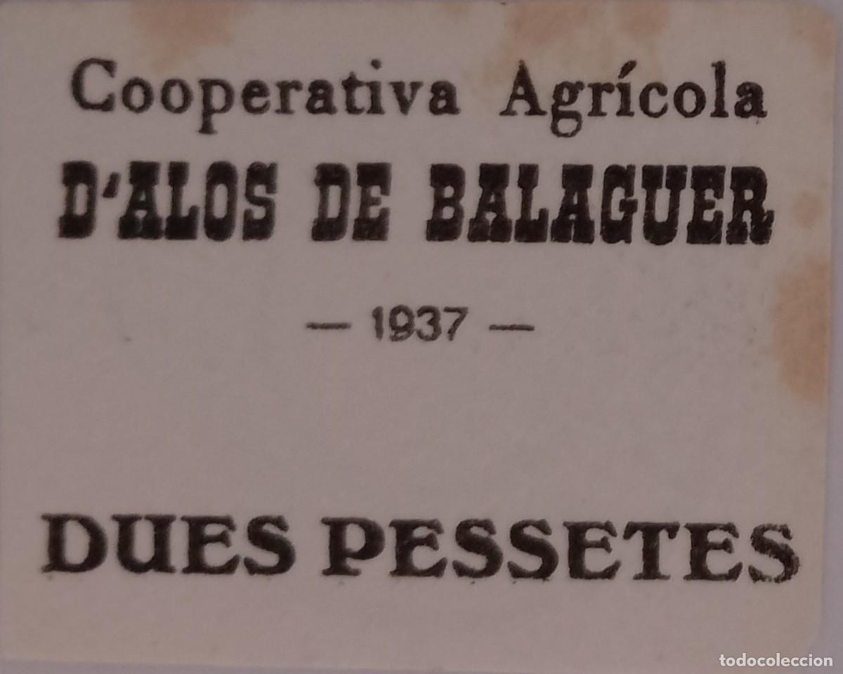 Billetes locales: BILLETE LOCAL DE 2 PESETAS ALOS DE BALAGUER 1937 GUERRA CIVIL