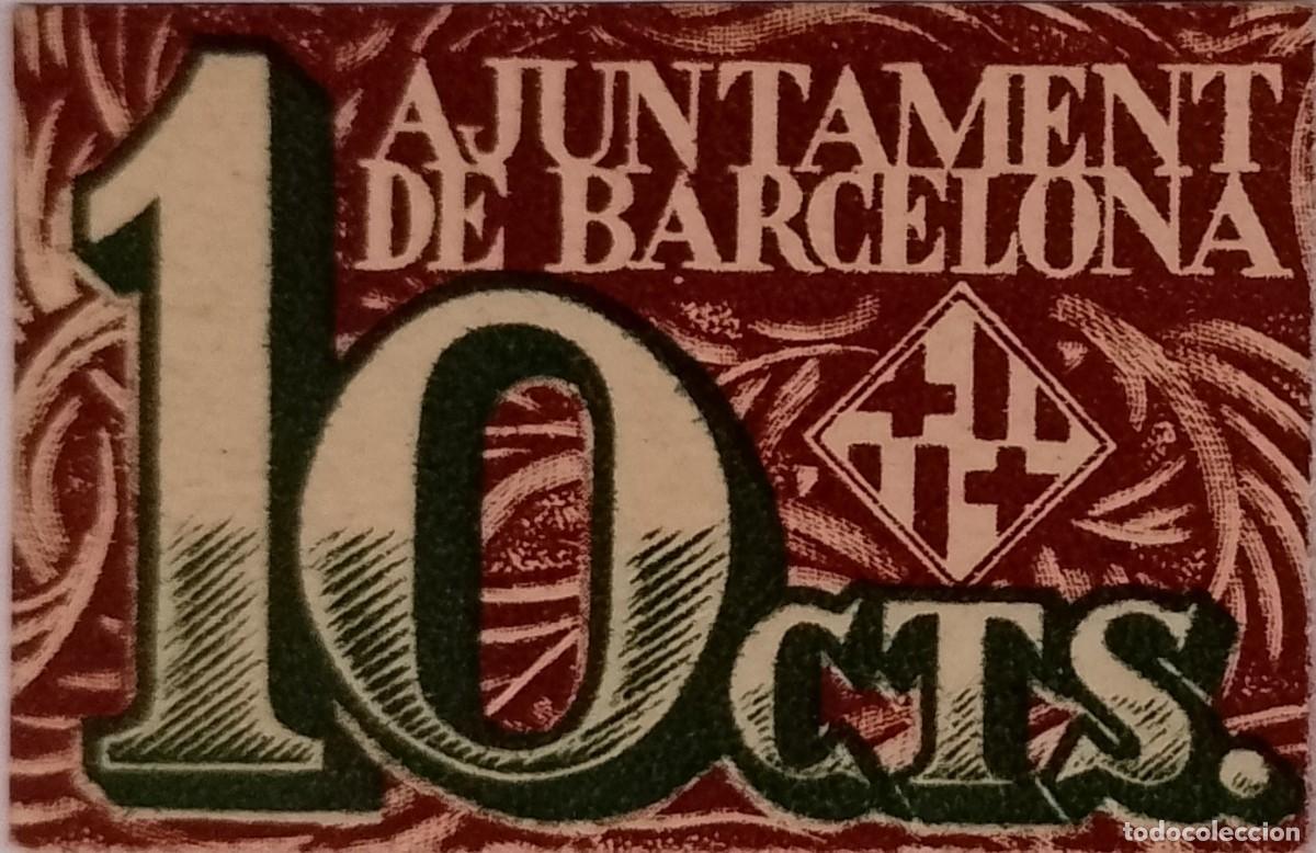 Billetes locales: BILLETE LOCAL DE 10 CENTIMOS DE BARCELONA 1937 GUERRA CIVIL