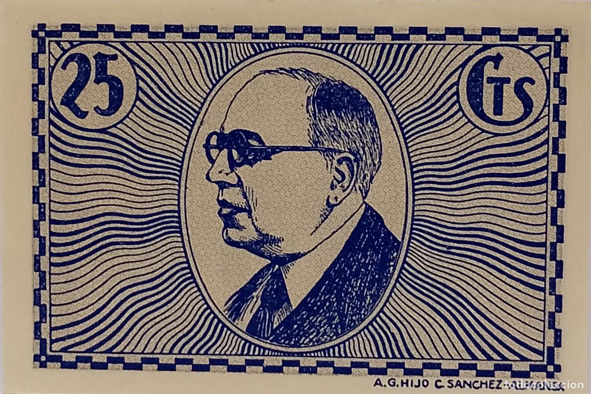 Billetes locales: BILLETE LOCAL DE 25 CENTIMOS DE VILLAFRANCA DE LOS CABALLEROS 1937 GUERRA CIVIL