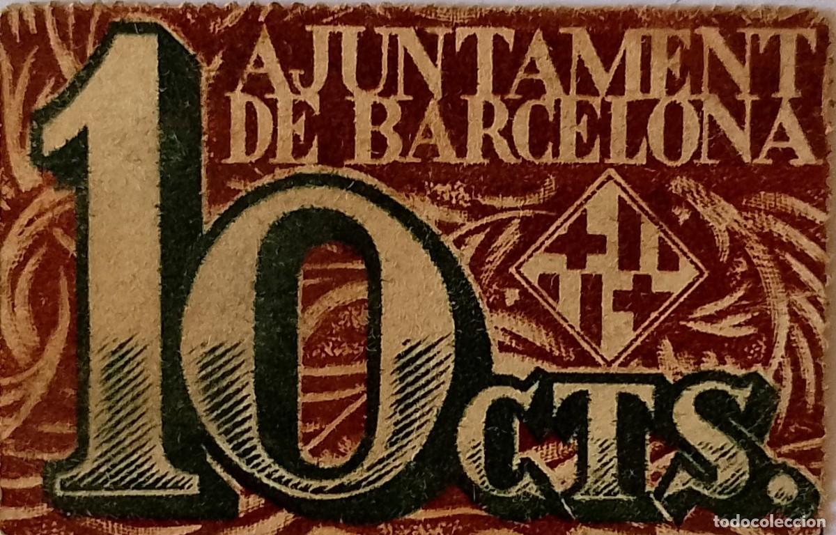 Billetes locales: BILLETE LOCAL DE 10 CENTIMOS DE BARCELONA 1937 GUERRA CIVIL