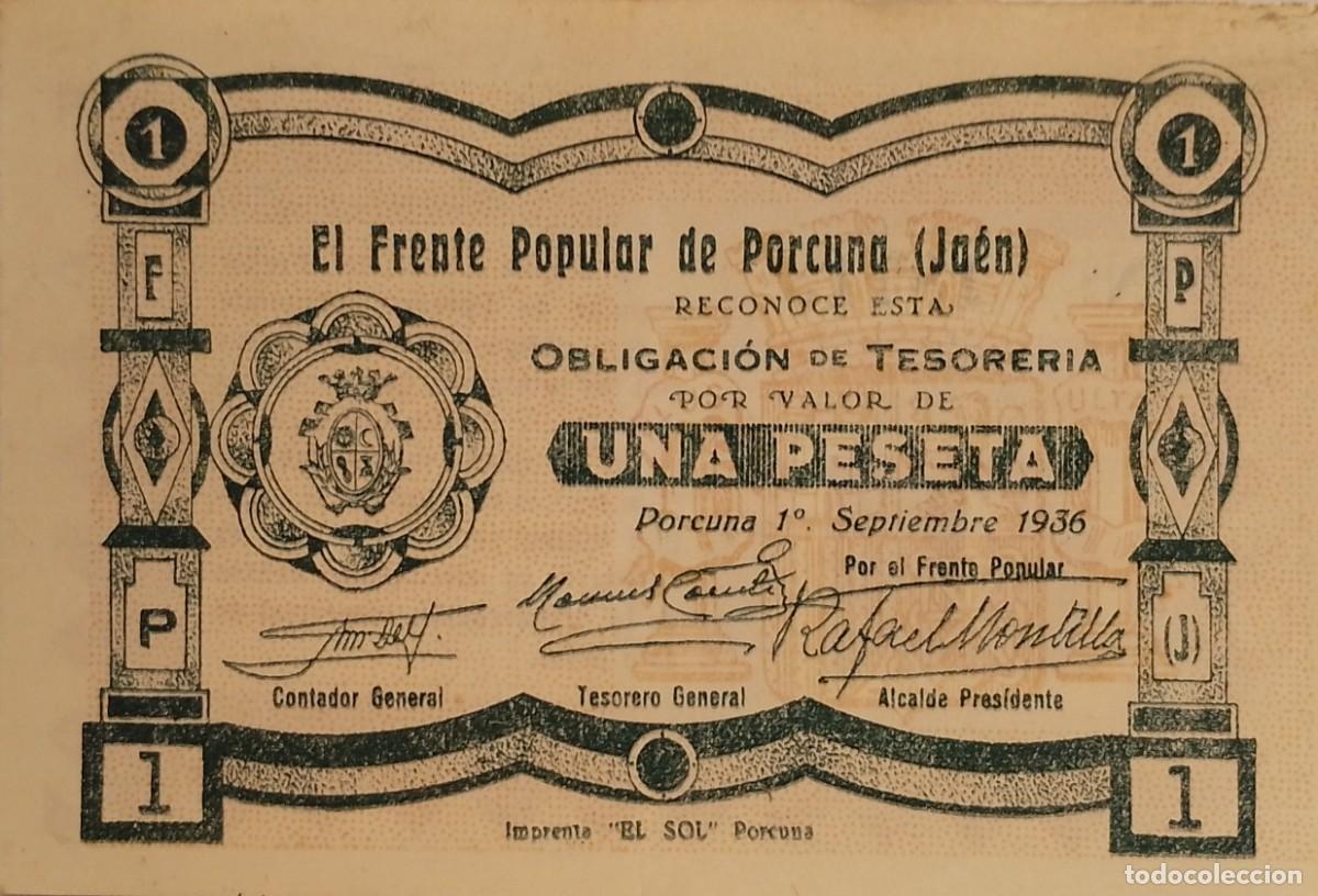 Billetes locales: BILLETE LOCAL DE 1 PESETA P0RCUNA 1937 GUERRA CIVIL
