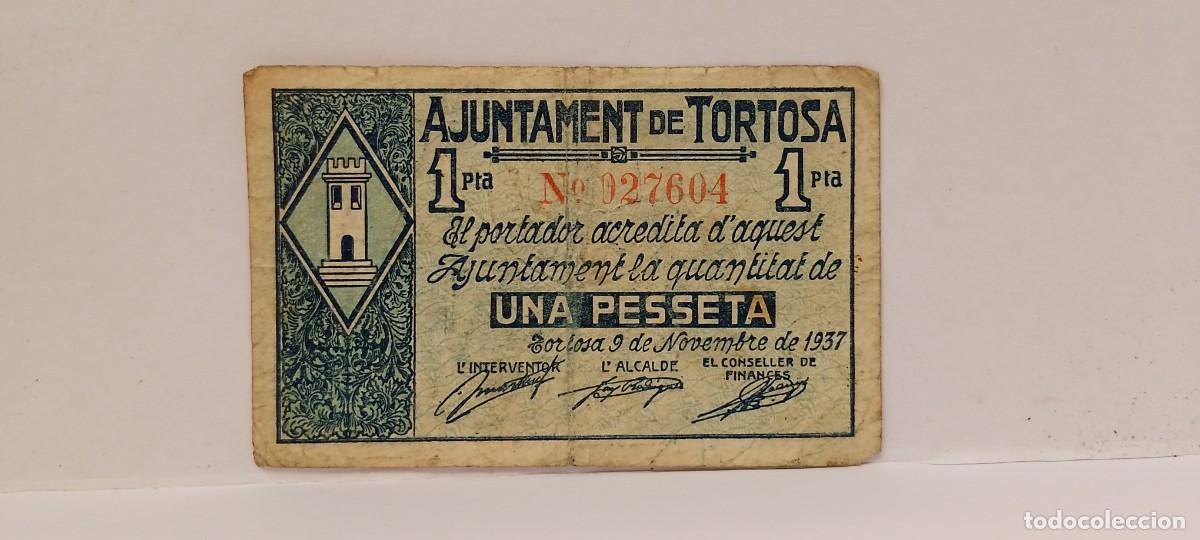 Billetes locales: BILLETE LOCAL DE 1 PESETA TORTOSA 1937 GUERRA CIVIL