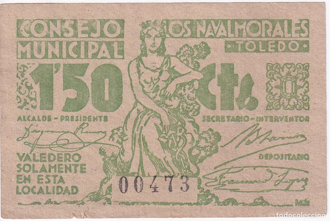 Billetes locales: BILLETE DE 1,50 PESETAS DEL CONSEJO MUNICIPAL DE NAVALMORALES DEL A&Ntilde;O 1937 (TOLEDO)