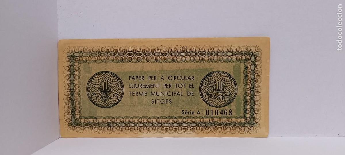 Billetes locales: BILLETE LOCAL DE 1 PESETA SIRGES 1937 GUERRA CIVIL