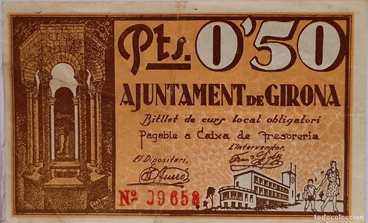 Billetes locales: BILLETE LOCAL DE 50 CENTIMOS GIRONA 1937 GUERRA CIVIL