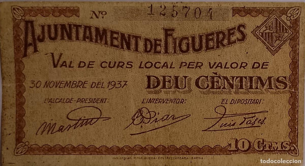 Billetes locales: BILLETE LOCAL DE 10 CENTIMOS DE FIGUERES 1937 GUERRA CIVIL