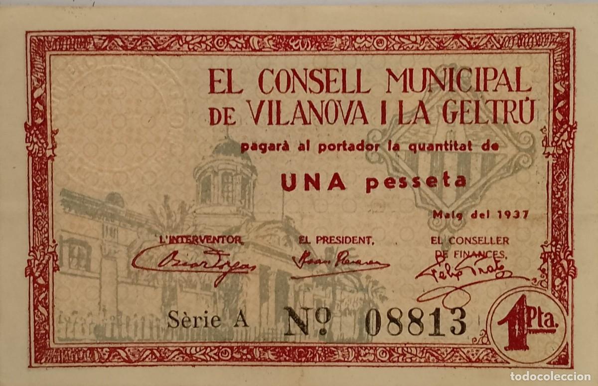 Billetes locales: BILLETE LOCAL DE 25 CENTIMOS VILANOVA I LA GELTRU SELLO EN SECO 1937 GUERRA CIVIL