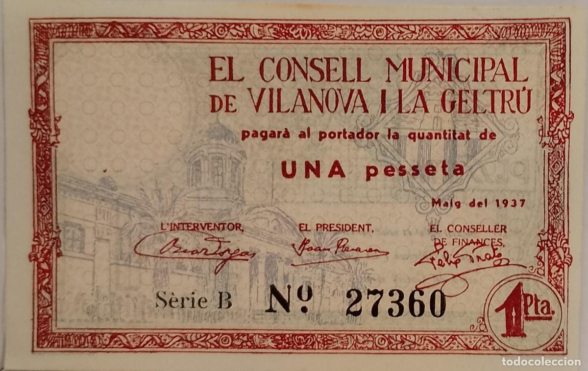 Billetes locales: BILLETE LOCAL DE 25 CENTIMOS VILANOVA I LA GELTRU 1937 GUERRA CIVIL