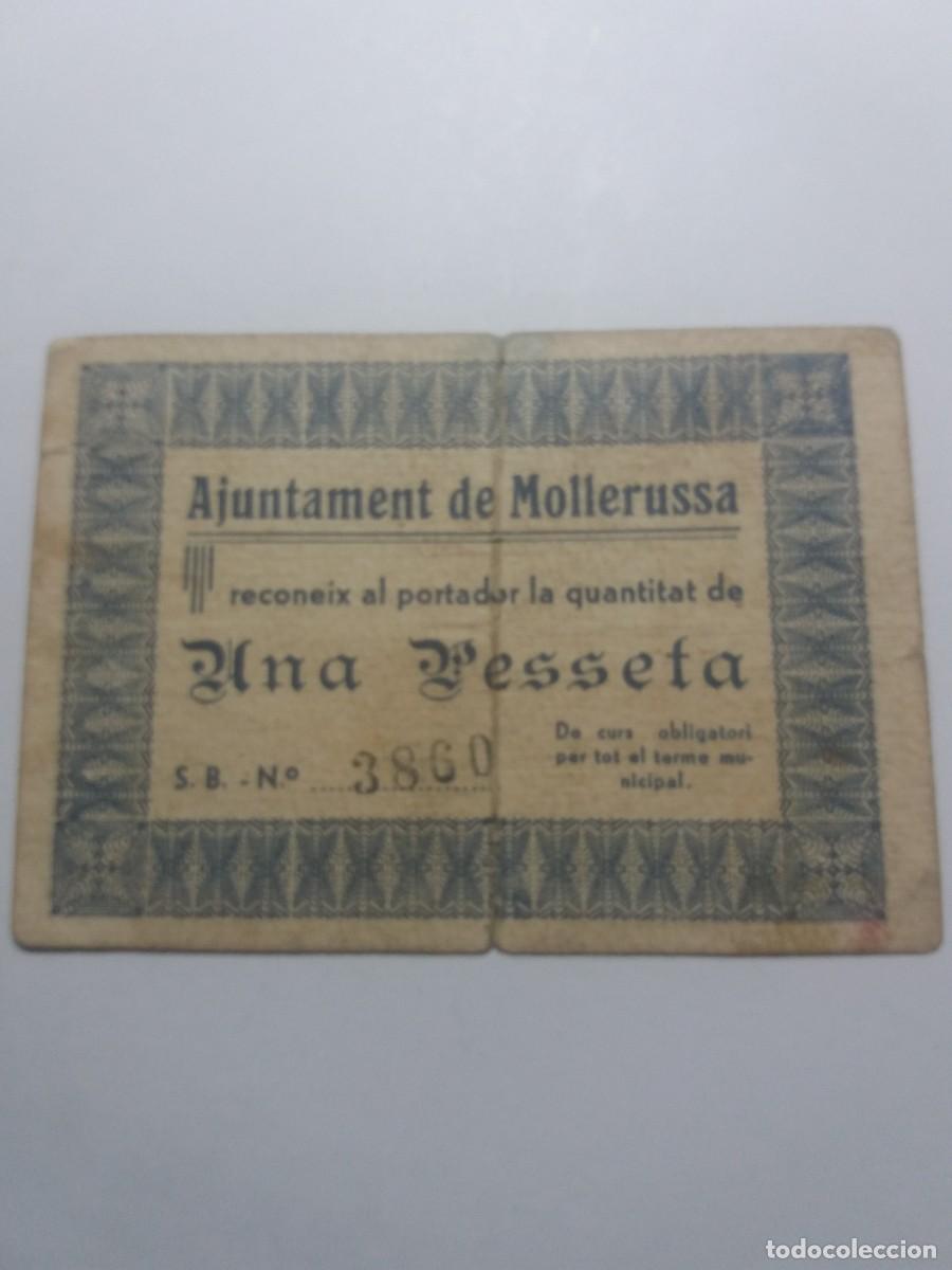 Billetes locales: Billete 1 Pesseta Ajuntament MOLLERUSSA