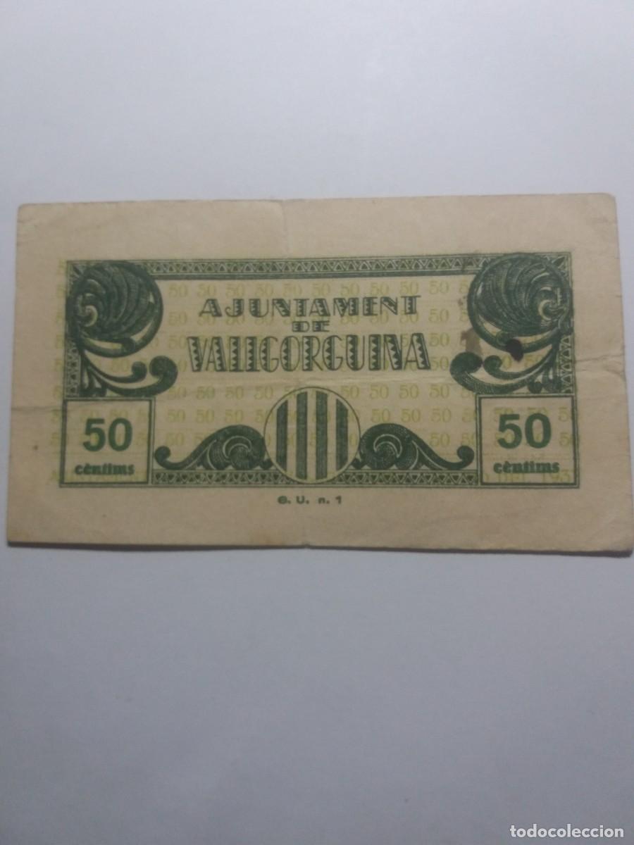 Billetes locales: Billete 50 C&egrave;ntims Ajuntament VALGORGUINA