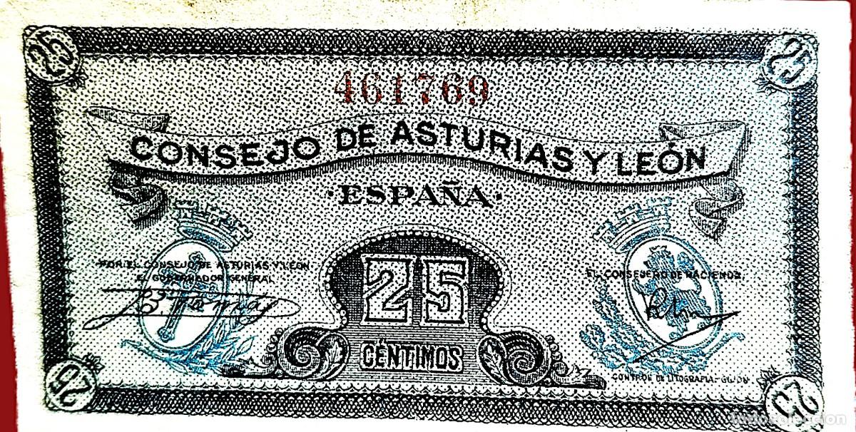 Billetes locales: Consejo Asturias y Leon . 25 centimos. - Foto 1