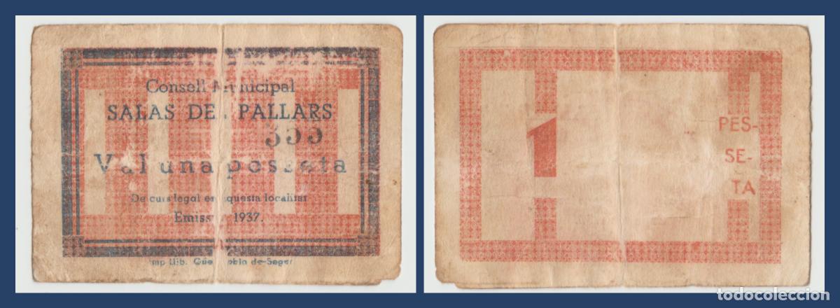 Billetes locales: Salas de Pallars (Lleida) - 1 Peseta - Emision del 37 - Serie n&ordm; 355