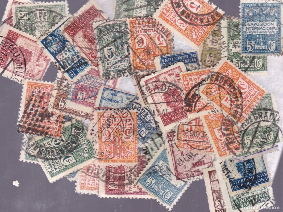 Billetes locales: FC4-86- Ayuntamiento BARCELONA x 39 Sellos Matasellos Fechadores Mayor&iacute;a
