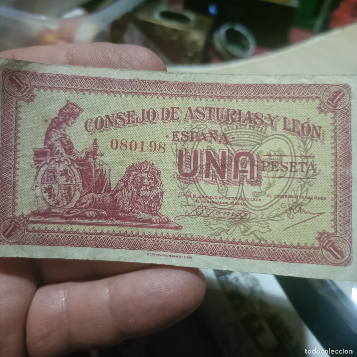 Billetes locales: BILLETE ESPA&Ntilde;A 1936 GUERRA CIVIL UNA PESETA Asturias y Leon