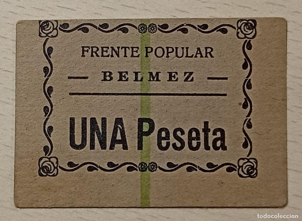 Billetes locales: BELMEZ, CORDOBA. FRENTE POPULAR. 1 PESETA. MAGN&Iacute;FICO ESTADO