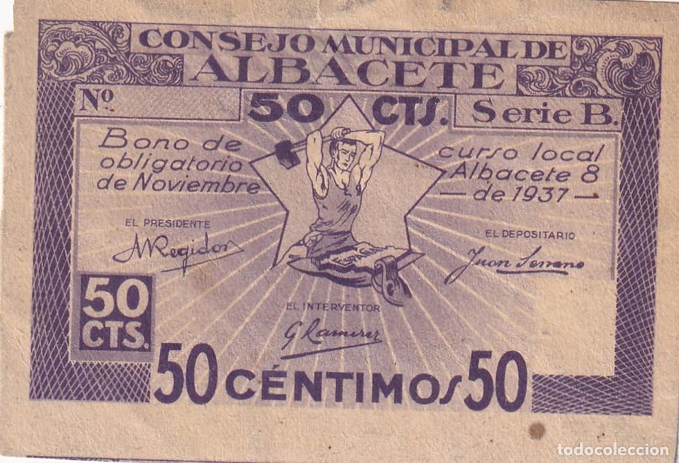 Billetes locales: CRBL0660 BILLETE LOCAL ALBACETE 50 CENTIMOS 1937 EBC