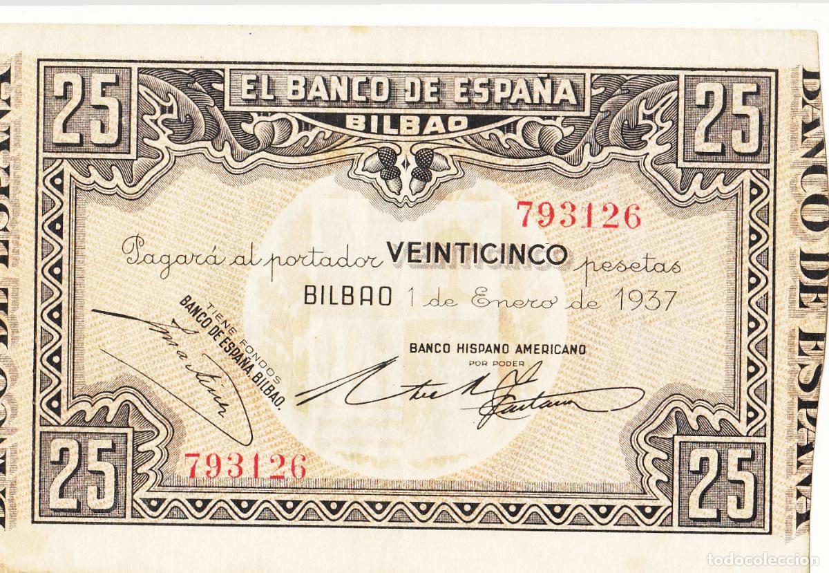 Billetes locales: CRBL0139 BILLETE ESPA&Ntilde;A BILBAO 25 PESETAS 1937 MBC