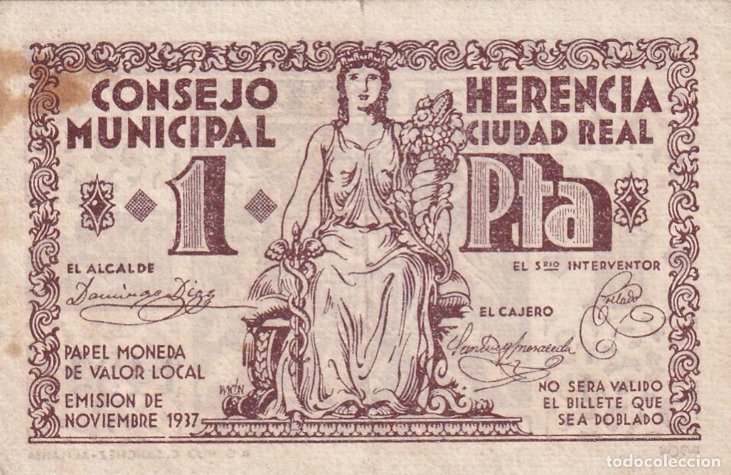 Billetes locales: CRBL0206 BILLETE LOCAL ESPA&Ntilde;A HERENCIA (CIUDAD REAL) 1 PESETA 1937 BC