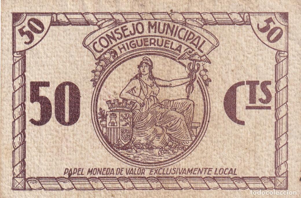Billetes locales: CRBL0336 BILLETE LOCAL 50 CENTIMOS HIGUERUELA MBC+