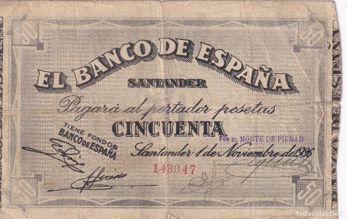 Billetes locales: CRBL0502 BILLETE LOCAL ESPA&Ntilde;A SANTANDER 50 PESETAS 1936 BC