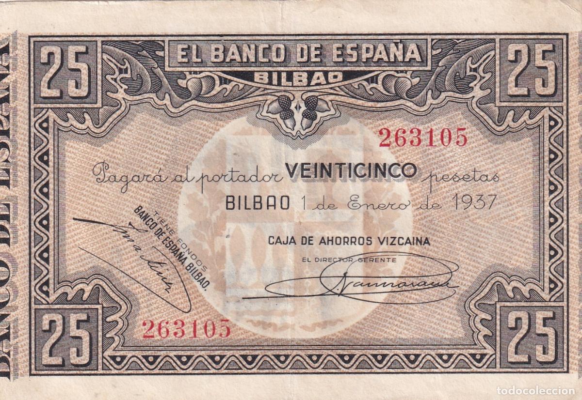 Billetes locales: CRBL0646 BILLETE ESPA&Ntilde;A LOCAL BILBAO 25 PESETAS 1937 SIN SERIE EBC