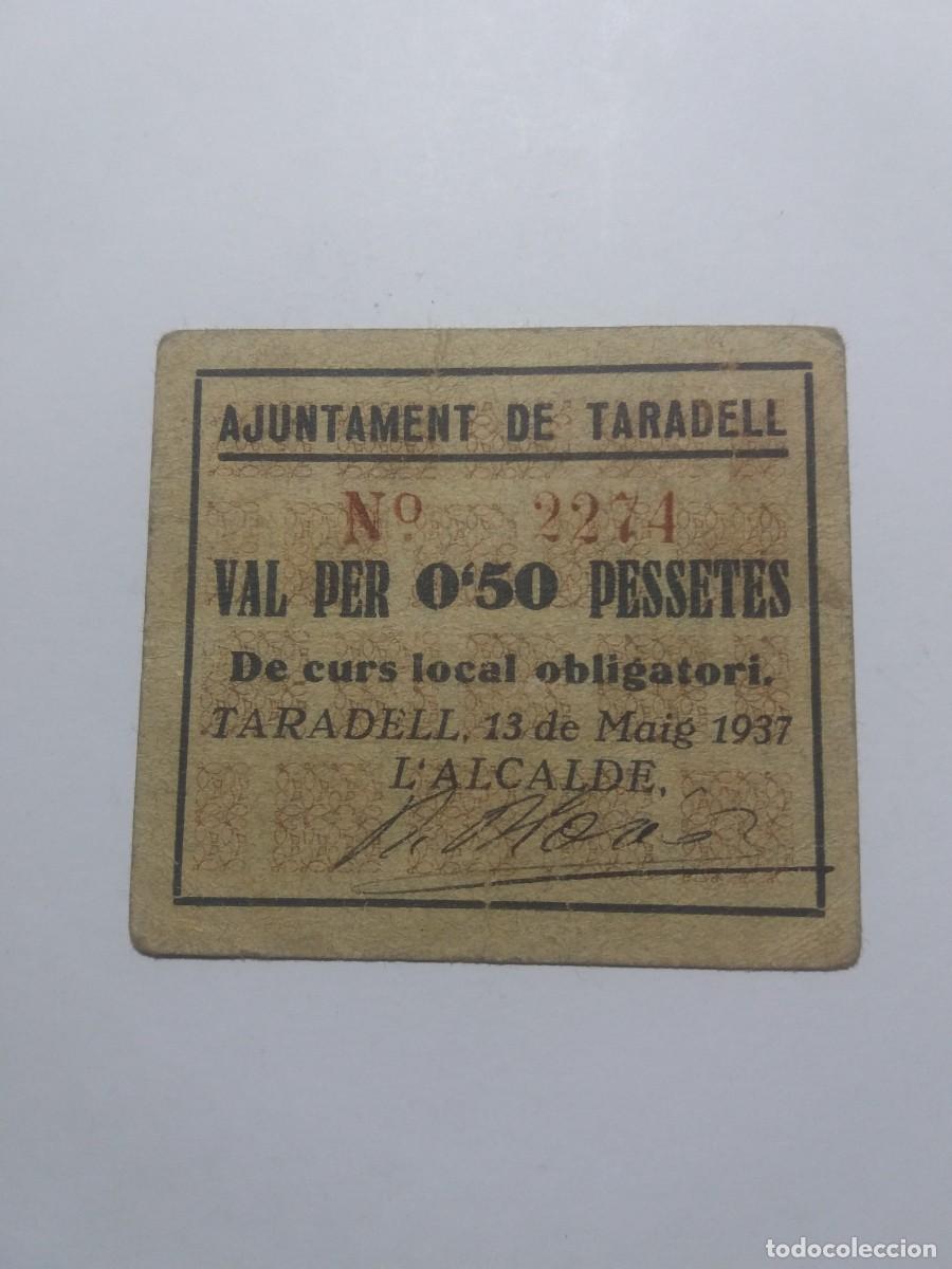 Billetes locales: Billete 0,50 Pessetes Ajuntament TARADELL