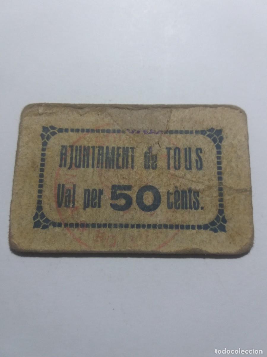 Billetes locales: Billete 50 C&egrave;ntims Ajuntament TOUS