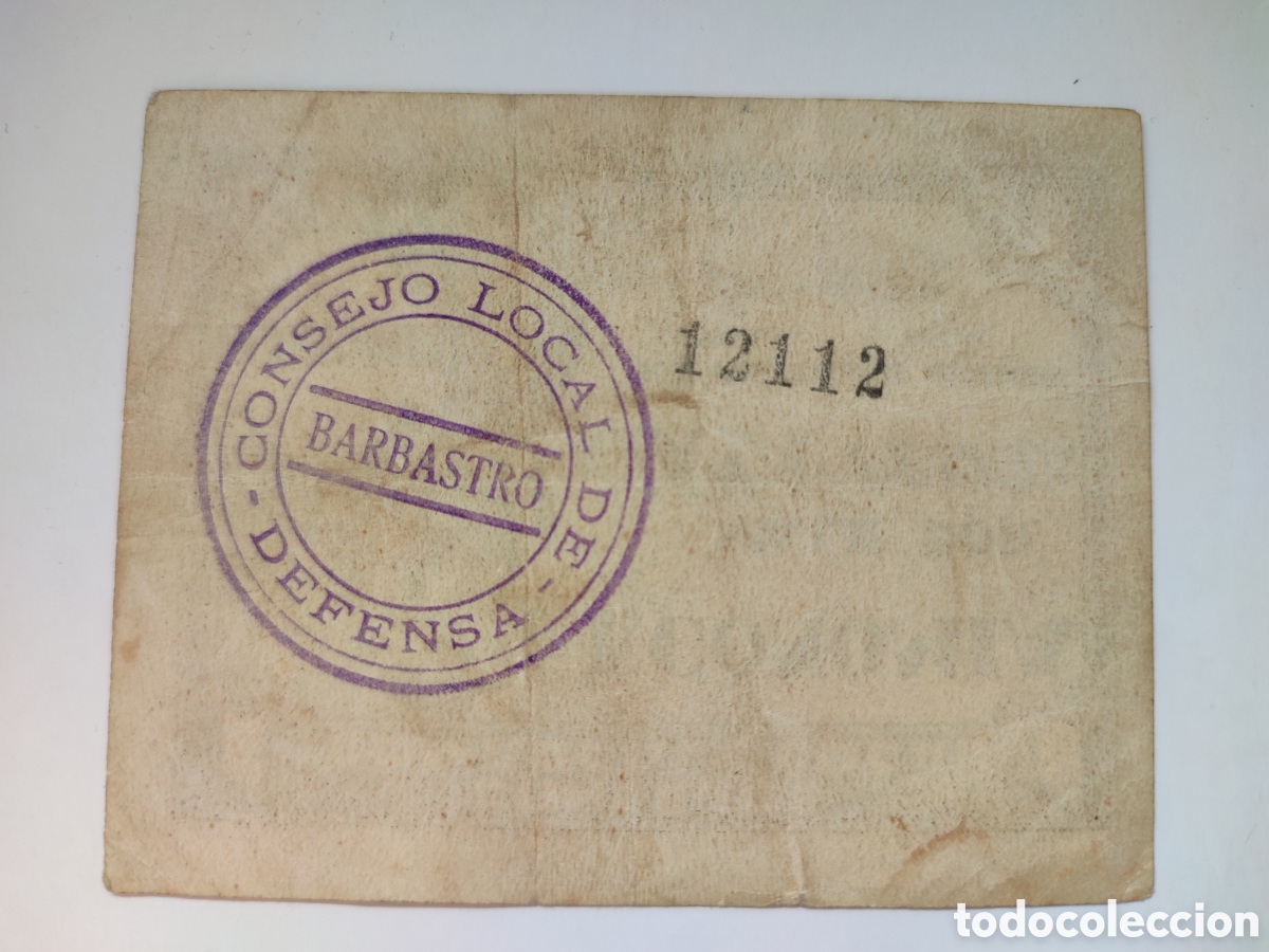 Billetes locales: 1 peseta de Barbastro (Huesca)