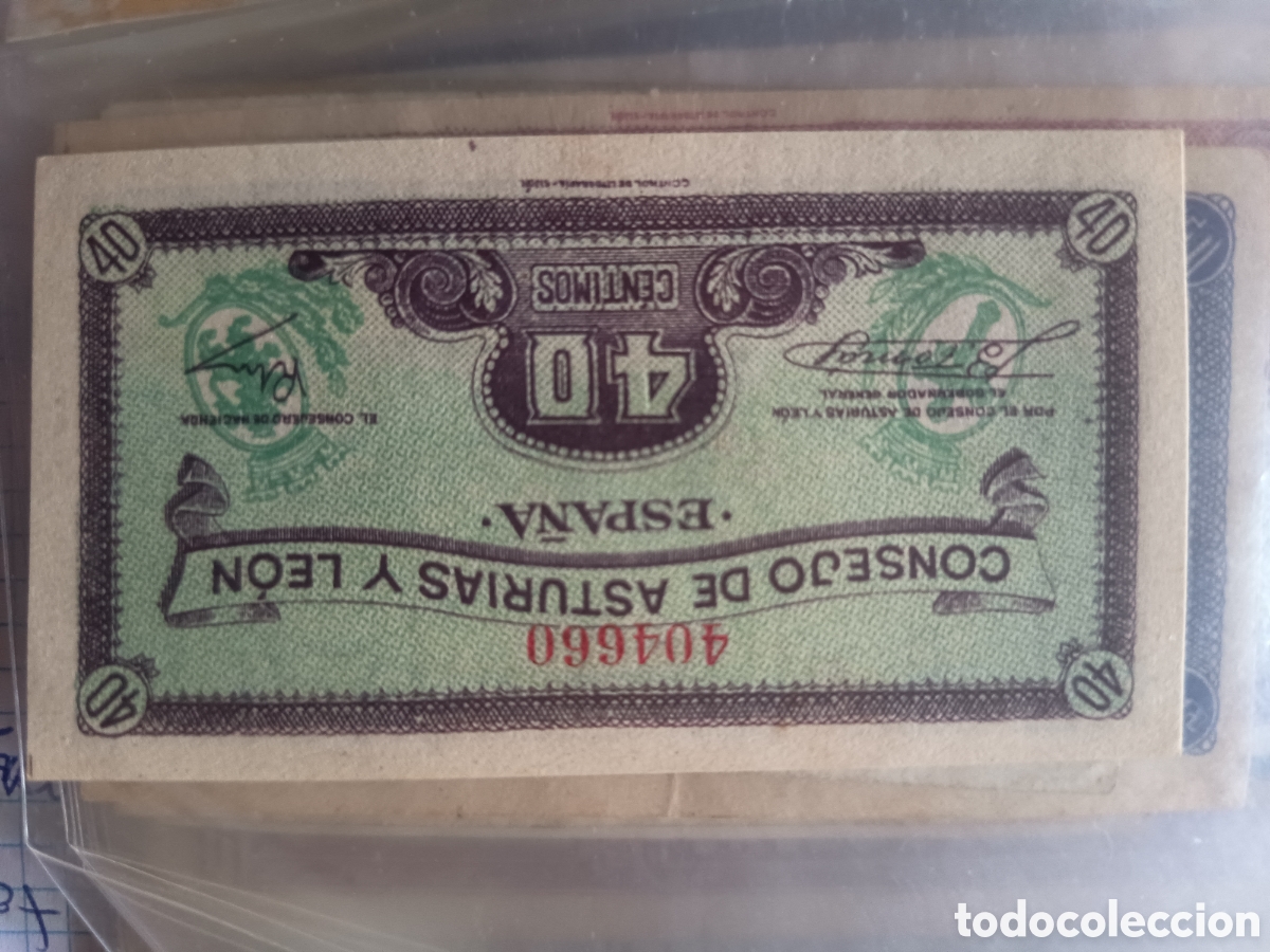Billetes locales: Billete 40 c&eacute;ntimos 1937 Consejo Asturias y Le&oacute;n -